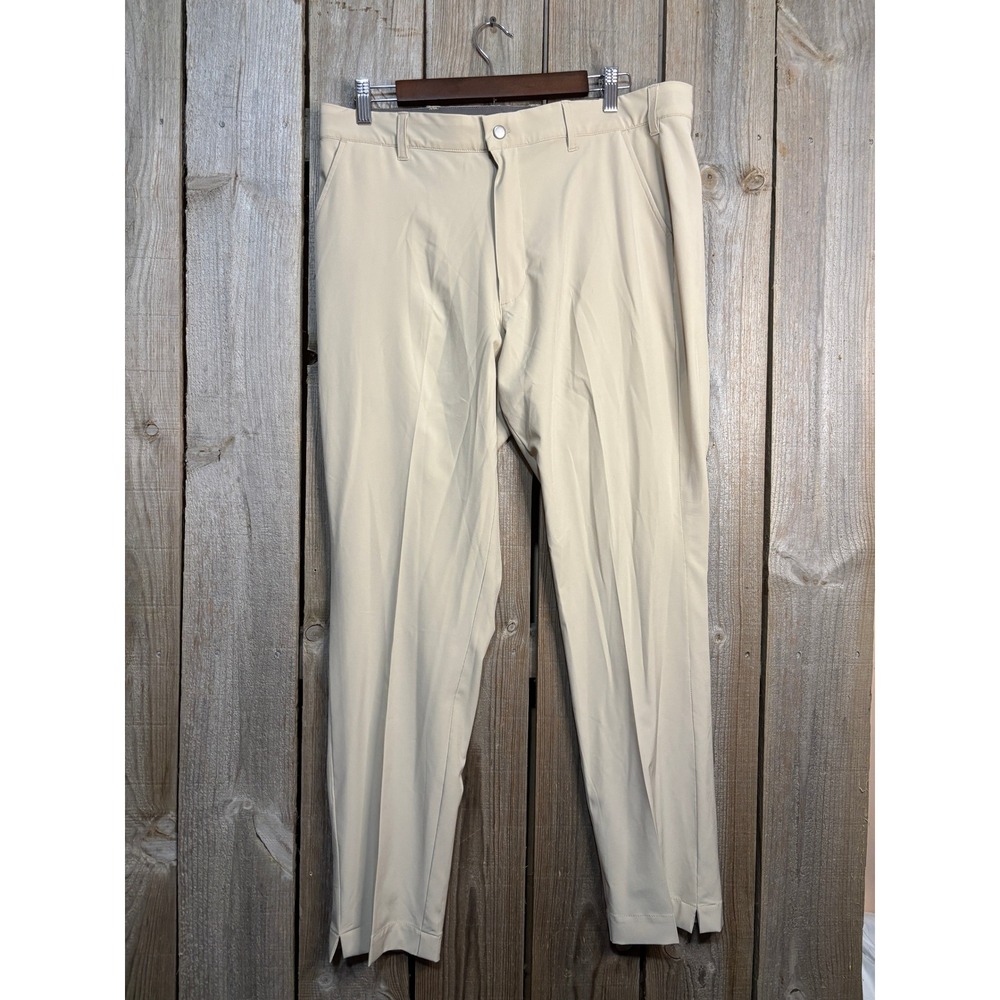 TGW The Golf Warehouse Mens Tan Khaki Performance Golf Pants 35x30 Flat Front